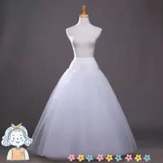 Crinolina, Saiote Branco Sem Aro, Saia de Cosplay Respirável de 4 Camadas