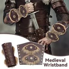 Pulseira de Cavaleiro Medieval, Protetores de Braço em Couro PU, Protetor de Braço, Acessórios para Cosplay