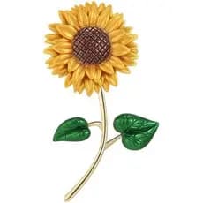 Broche de Flor para Mulheres e Meninas, Broche de Flor com Strass, Broche de Lapela Banhado a Ouro, Acessório de Vestuár