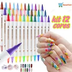 Caneta dupla para unhas de acrílico: 24 a 72 cores – a ferramenta essencial para nail art profissional