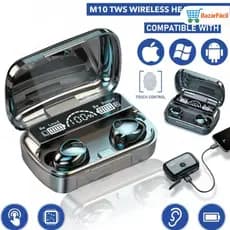 Fone De Ouvido bluetooth 5.1 M10 Sem Fio tws Estéreo Com Pod Carregador