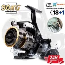 Molinete Profissional HE1000-7000 - Metal EVA Arraste 10kg para Pesca em Água Salgada