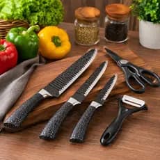 kit de facas, facas para churrasco, legumes, facas antiaderente, cabo orgonomico, faqueiro, churras