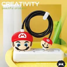 Capa Protetora para Cabo de Dados e Carregamento Super Mario, Compatível com Carregador de iPhone 18/20w T7MZ
