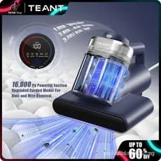 Aspirador de pó para colchões Teant para remoção de ácaros, um aspirador de pó para camas com luz UV-C e 149 funções. ℉