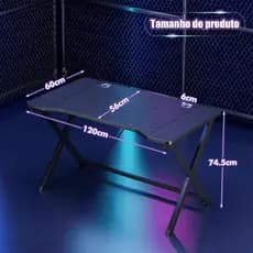 Mesa Gamer 120cm Para Pc Jogos Preta,Escrivaninha Mesa Office Estudo Estilo Industrial,Para Home Office Escritório/Estud