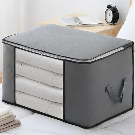 Saco Organizador para Cobertor Caixa Organizadora Casaco Guarda Roupa Grande Caixa de Roupas Anti-Poeira Umidade Armário