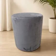 Puff Decorativo Redondo Veludo com Estrutura Resistente
