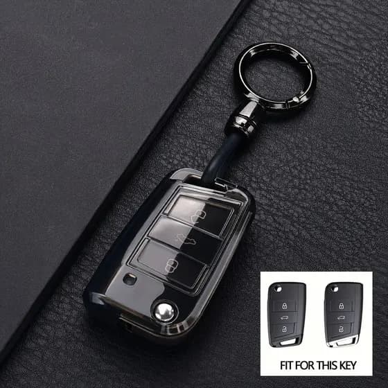 Capa de chave de carro em TPU adequada para VW Golf 7 MK7 Tiguan MK2 Atlas Toran L, adequada para SEAT Ateca Leon FR 2 Q