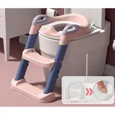 Assento Redutor Infantil Gimboo Escada Dobrável Almofadado Antiderrapante Rosa E Roxo