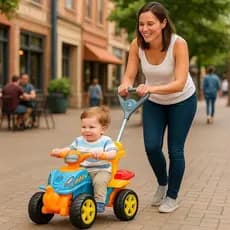 Quadriciclo Infantil Colorido 2 em 1 Passeio e Pedal Guia Empurrar Brinquedo  Menino Menina Presente Achadinhos Shopee