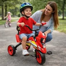 Triciclo Infantil Estilo Moto Vermelho Veículo Pedal Criança Brinquedo Passeio Rua Achadinhos Shopee