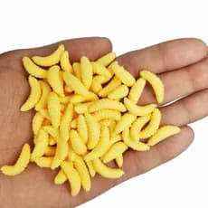 Isca De Pesca 100 Pacote Realista Minhoca Larva Larvas Silicone Macio Artificial Para Peixe-Gato Truta Sunfish