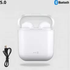 FONE BLUETOOTH WIRELESS - I7 MINI BRANCO - COM CASE E MICROFONE
