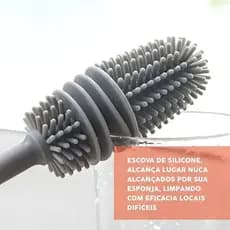 KIT COM 2 ESCOVAS DE LIMPEZA PARA GARRAFA SILICONE 31CM