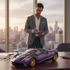 MINIATURA DE FERRO - 1:24 - PAGANI HUAYNAY ROXO - CARRINHO