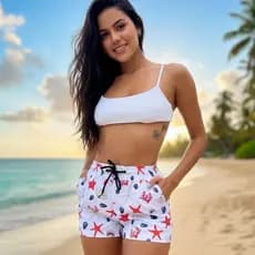 Shorts Feminino Verão Praia Piscina Confortável e Estiloso, Shorts Feminino Leve Elegante Verão, Fer