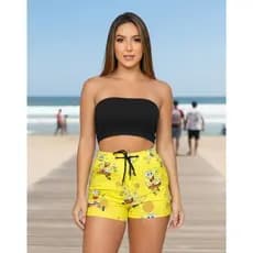 Shorts Feminino Verão Praia Piscina Confortável e Estiloso, Shorts Feminino Leve Elegante Verão club