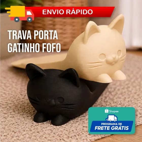Suporte Trava Porta Gatinho Aparador Peso Trava Porta Cunha Calço de Porta Divertido