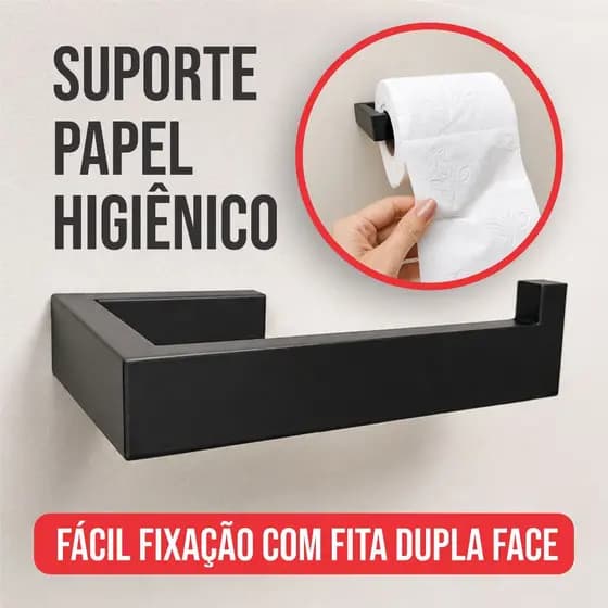 Suporte para Papel Higiênico Adesivo | Porta Papel Higiênico para Banheiro | Facil instalação sem Furo