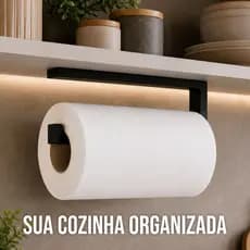 Suporte Papel Toalha Sem Furo Adesivo Dupla Face Cozinha Prático Parede Armário