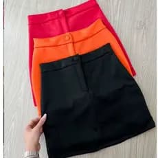 Short saia feminino neoprene botão Cintura alta promoção tendência 2026