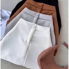 Short Saia Feminino Alfaiataria Cintura Alta  Promoção Tendência 2026 Elegante e Confortável