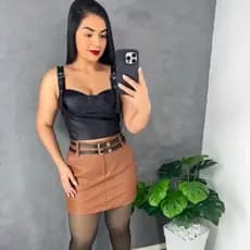 short saia feminino couro fake com cinto duplo tendência inverno promoção