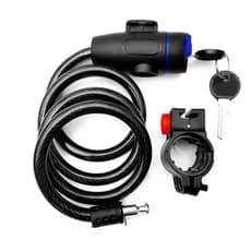 Trava Cabo De Aço Cadeado Segurança Bike Moto Com Chave Espiral Anti-Roubo Com suporte H-27