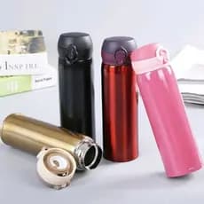 Garrafa Térmica Squeeze Academia Camping Café Água Chimarrão Aço Inox 450ml com trava de segurança H-27-421
