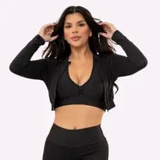 KIT 3 CASACOS BLUSA CURTA MODA FITNESS CORES VARIADAS VesteBem Moda Fitness