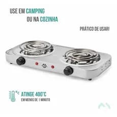 Fogão Cooktop 2 Bocas Espiral 2000w Portátil Mmhouse 127 vole