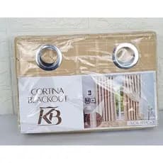 Cortina Blackout Voil Fitado Dourada 2,80m x 2,60m