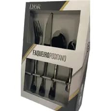 Faqueiro Inox Positano Lyor 24 Peças - Inox
