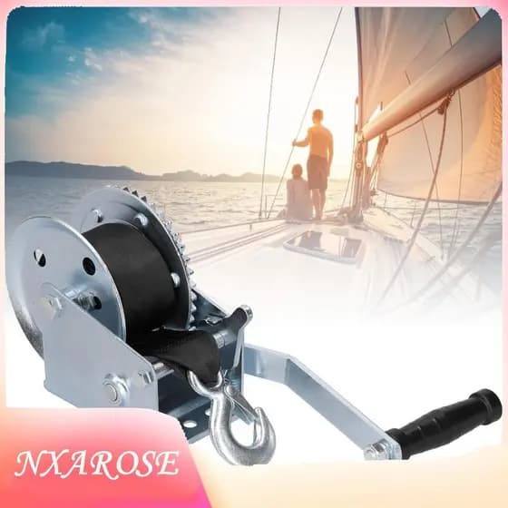 Nxarose Guincho manual Drfeify 1200LBS com alça de 8M engrenagem de freio de mão para reboque de barco em aço carbono