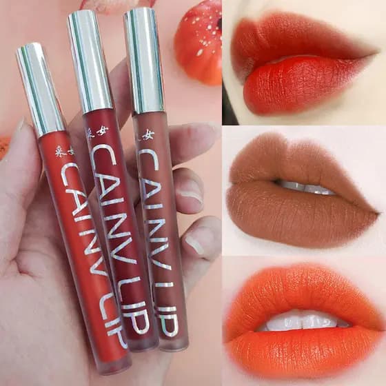 | 【lip tint ruby rose】 | ❊Cor de cenoura esmalte labial lama batom abóbora cor genuína cor laranja podre tomate cor come