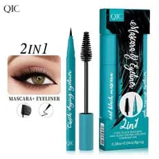 QIC Green Box Mascara Eyeliner Pencil Case Rímel à prova d'água sem manchas Primer para cílios longos