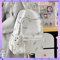Mochila escolar fresca estudante universitário Floral ins mochila fofa júnior menina do ensino médio mochila de grande c