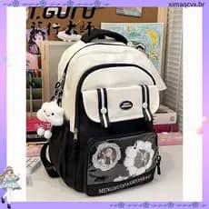 Novo estilo estudante mochila estilo japonês ins mochila escolar de grande capacidade com camada de dor mochila transpar