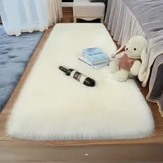 1PC tapete de pele de carneiro de lã longa à prova de pele, tapete de área de quarto de sala de estar, tapete fofo decor