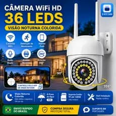 Câmera De Segurança WiFi Full HD 1080P , 36 LEDs , Visão Noturna Colorida , 360 ° , IP66 , Detecção De Movimento , Áudio