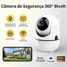 Câmera Segurança WiFi 360 ° Full HD 1080p Áudio Bidirecional Visão Noturna Rastreamento Automático Monitoramento Móvel