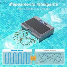 INSE Y90 Robô Skimmer de Piscina | Limpeza Apenas na Superfície | Carregamento Solar | Automático