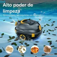 INSE Y20 Robô Limpador Piscina Sem Fio Recarregável, Preto & Laranja, Limpa Piso e Detritos