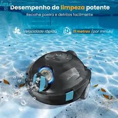 INSE Y10 Robô Limpador Piscina Sem Fio 90Min Bateria, Auto-Docking, Piscinas Planas Até 102m²