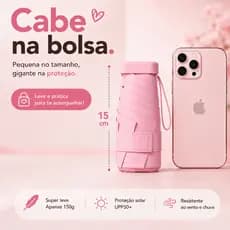 Mini Guarda-Chuva De Bolso UPF50 + À Prova D'água De Vento Compacto Leve Portátil Viagem Para Proteção Solar E