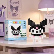 Conjunto De Blocos De Construção De Personagem Mini Kuromi , Brinquedo De Tijolos Decorativos De 458 Peças