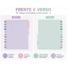Kit 8 Divisórias Coloridas Para Notebook Smart A4 Compatível Com 10 Furos