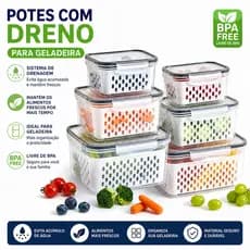 Caixa de armazenamento de armazenamento equipada com 3 recipientes de geladeira selados para armazenamento de frutas e a