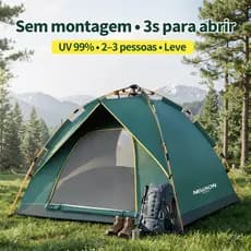 NEWXON Barraca de Acampamento 3-4 Pessoas, Montagem Rápida, Respirável e Resistente